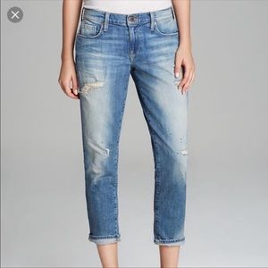 NWT Alexa Skinny Straight Crop Distressed light wash denim jeans Genetic size 27